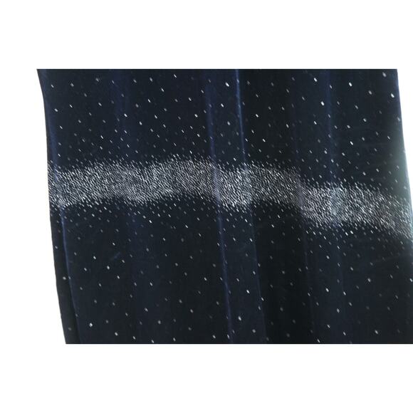 Vintage 90s Y2K Navy Blue Velour Glitter Maxi Dress Whimsigoth Fairy Grunge 14 - Picture 3 of 11